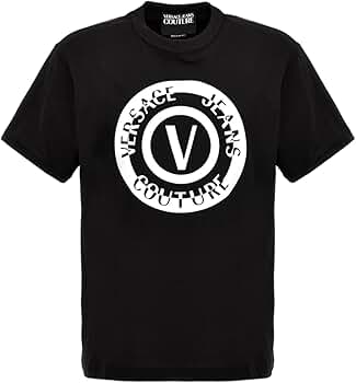 VERSACE｜ (Embroidered V-Emblem T-Shirt (78GAHE07 CJ00E Embroidered V-Emblem T-Shirt | VERSACE US